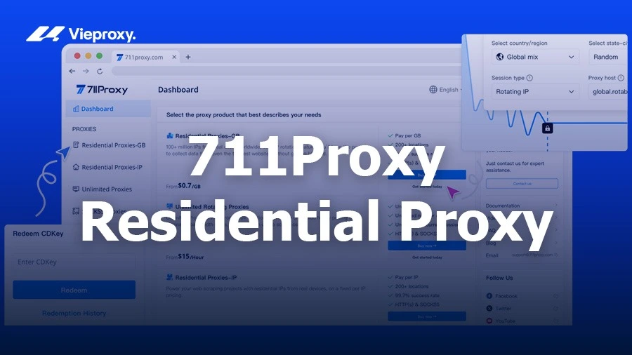 Giao diện 711proxy Xoay