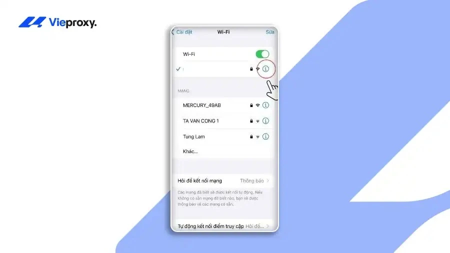 Nhấp vào biểu tượng (i)
