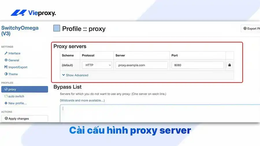 Cài cấu hình proxy server