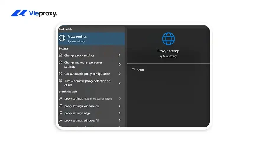 Mở Proxy Settings → Proxy