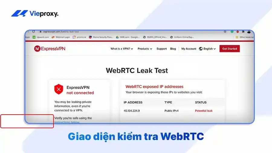 Giao diện kiểm tra WebRTC