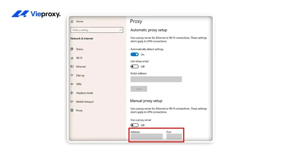 Kiểm tra cấu hình proxy trên Windows