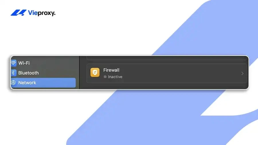 Bước 2: Chọn Network (Mạng), chọn phần Firewall.