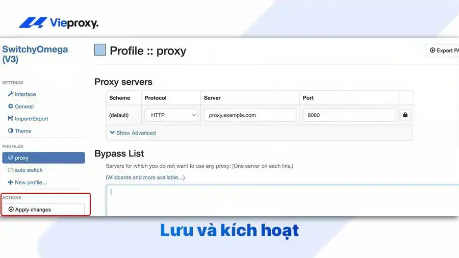 Lưu và kích hoạt