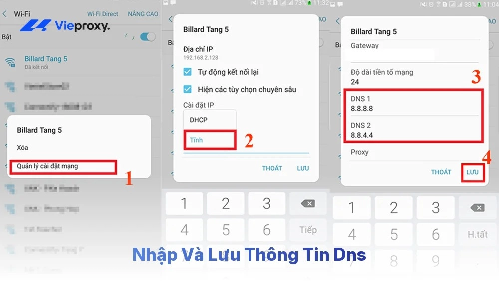 Nhập và lưu thông tin DNS