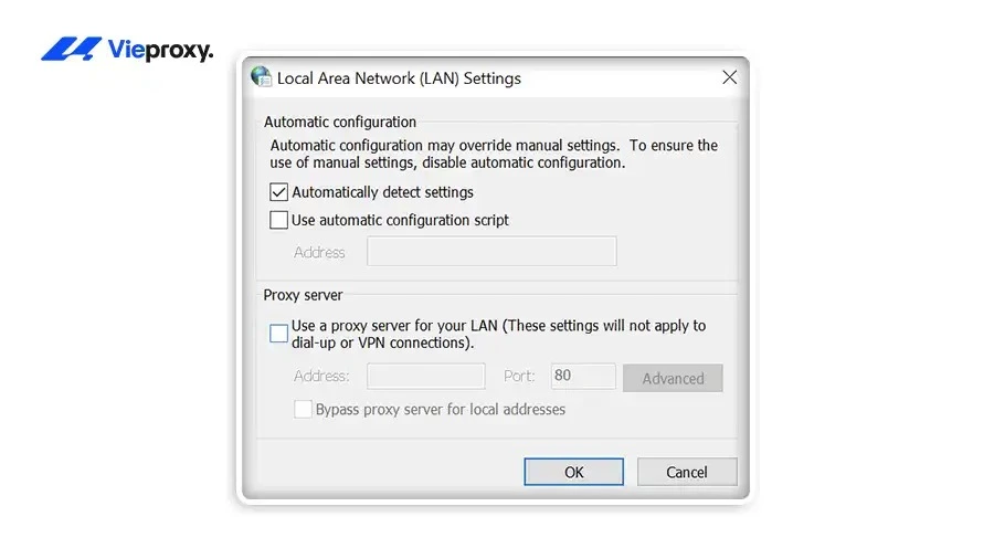 Tắt proxy trên LAN