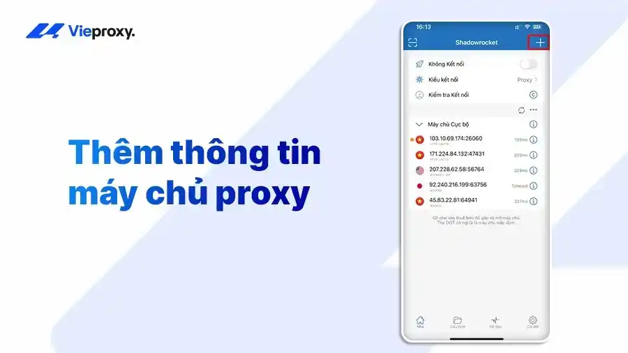 Thêm thông tin máy chủ proxy
