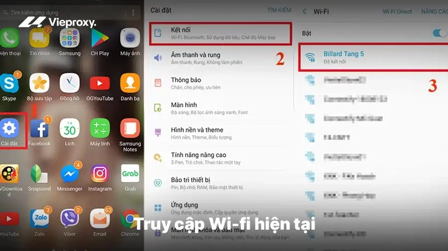 Truy cập Wi-fi hiện tại