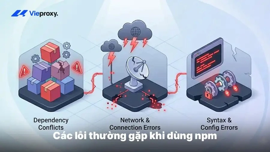 Các lỗi thường gặp khi dùng npm