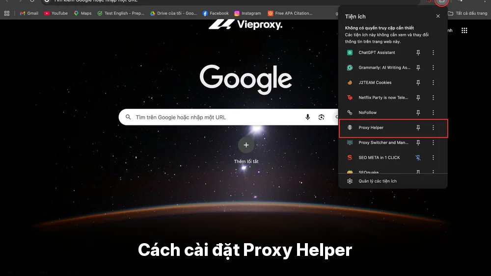 Cách cài đặt Proxy Helper