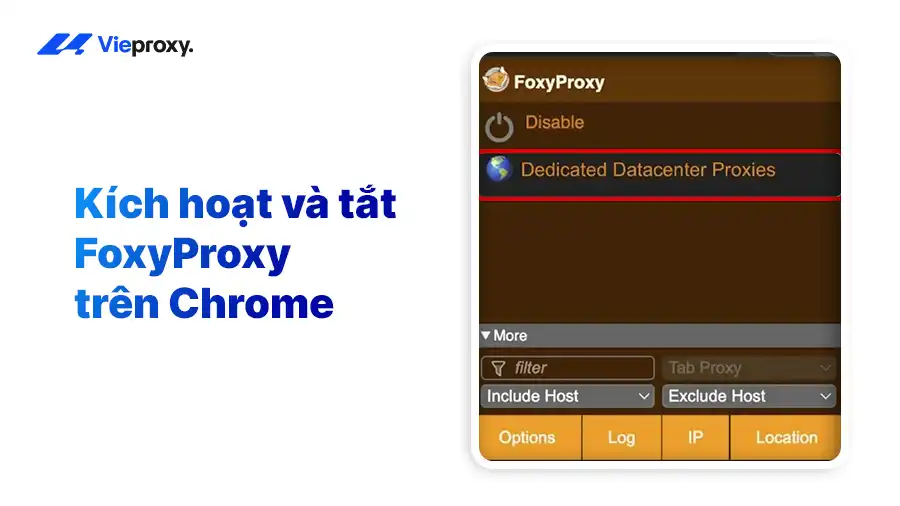 Kích hoạt và tắt FoxyProxy trên Chrome