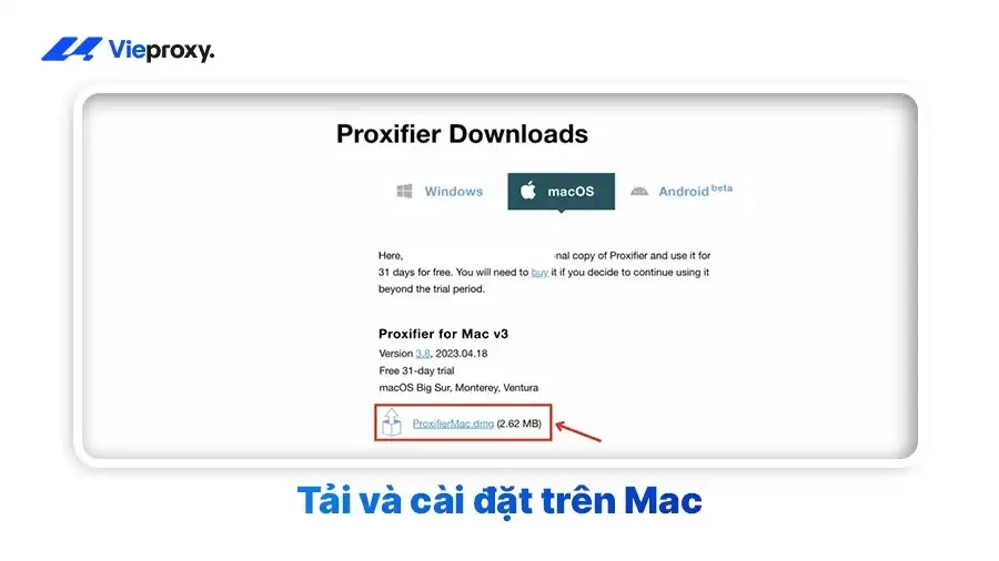 Tải và cài đặt trên Mac