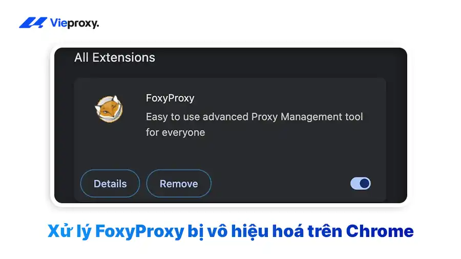 Xử lý FoxyProxy bị vô hiệu hoá trên Chrome