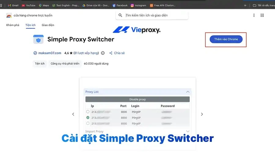 Cài đặt Simple Proxy Switcher